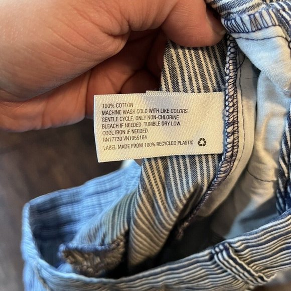 Women's Wide Leg Pants - A New Day Blue Stripped. Size Large - Picture 7 of 7